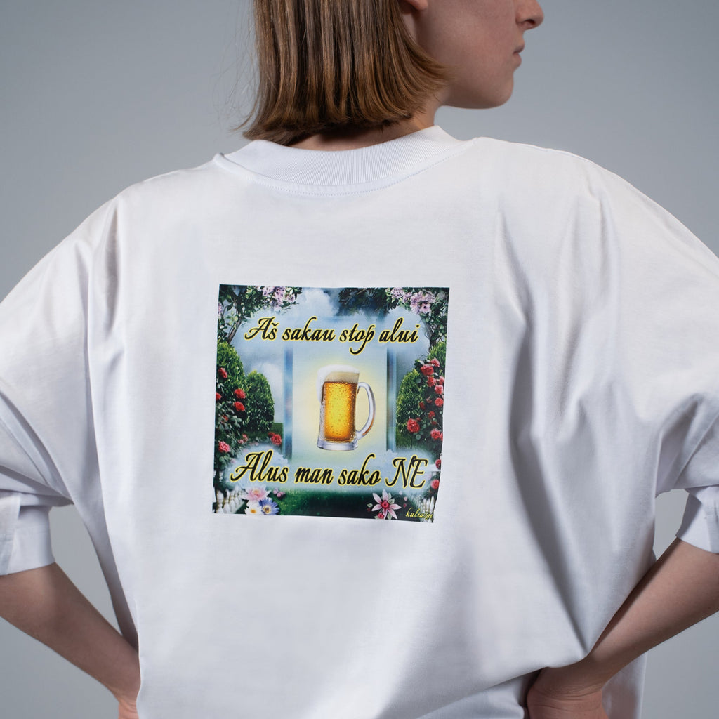 Marškinėliai AŠ SAKAU STOP ALUI, ALUS MAN SAKO NE